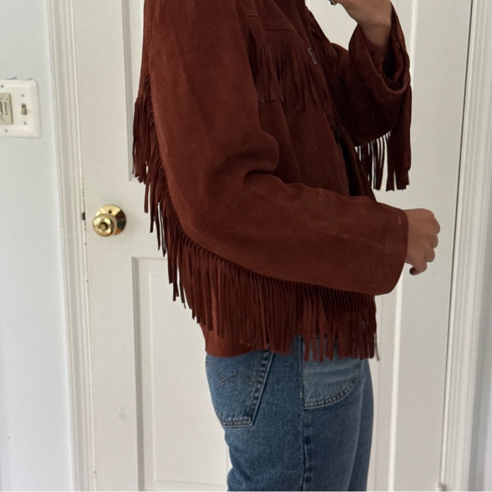 Sezane Fringe Suede Jacket - Size US 8 - Picture 5 of 9
